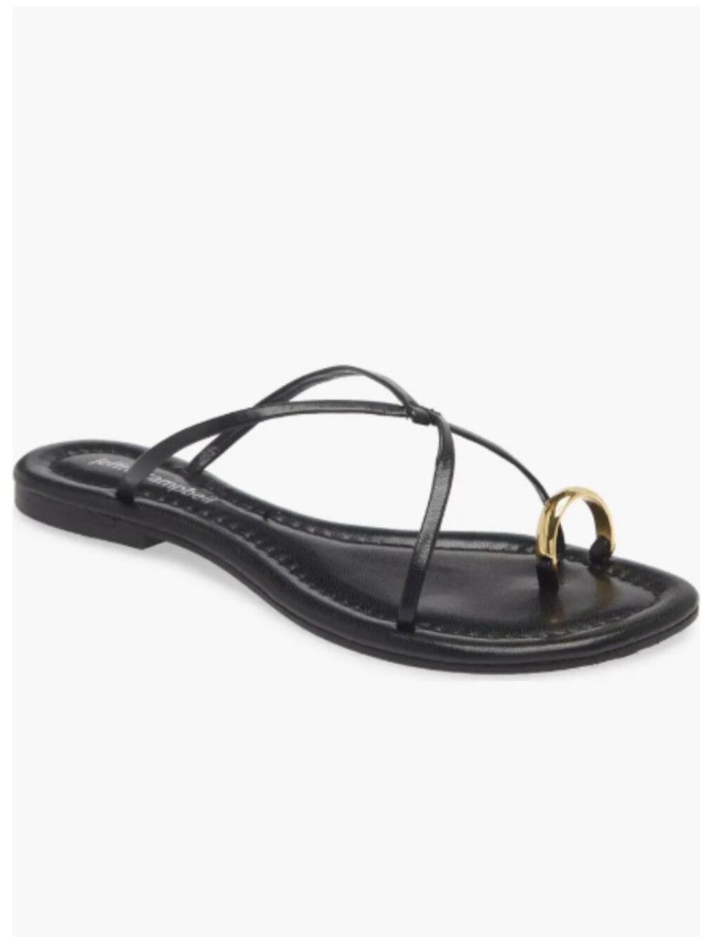 New Jeffrey Cambell Pacifico Leather Slide Sandal Black Gold size 8 39